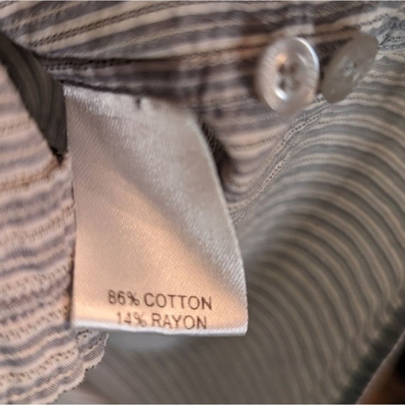 Men's dress button down Murano sport size medium. great condition. blue white - Picture 6 of 6